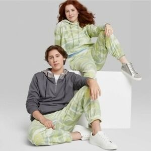 NWT Wild Fable Green Tie-Dye Marble Swirl Joggers Unisex Men's Women's Size XL